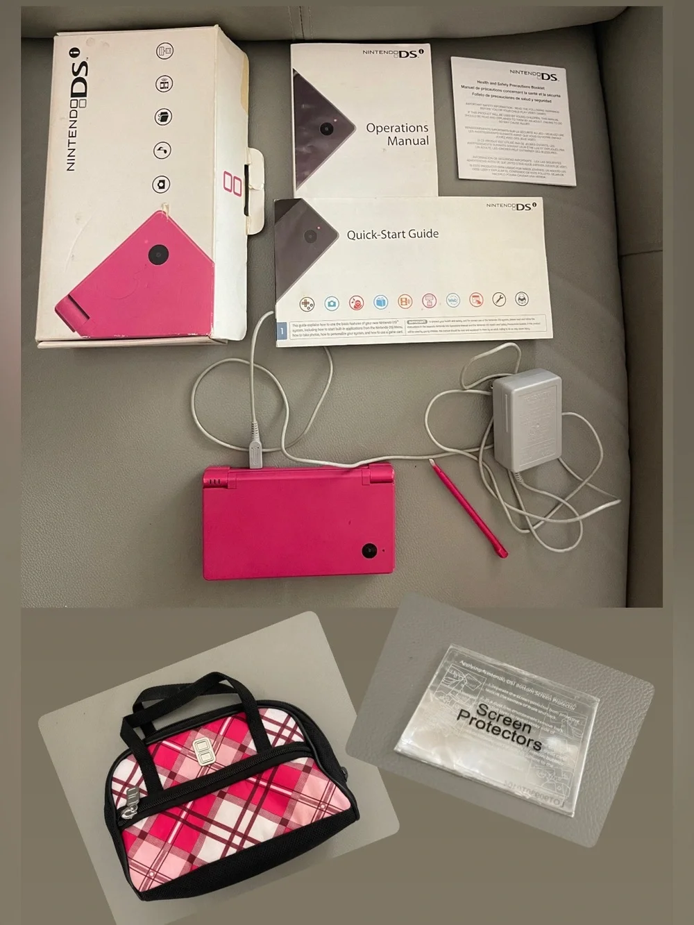 Nintendo DSi Pink Handheld Gaming Console w/Original Box, Manuals, & Power Cord